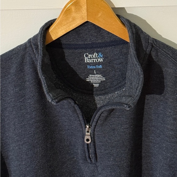 Croft & Barrow Dark Blue Quarter-Zip Pullover - Picture 1 of 4